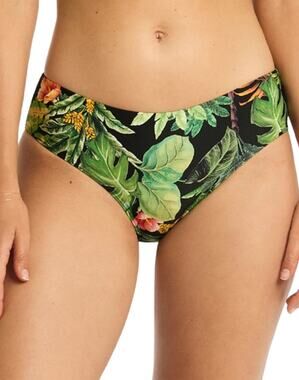 SEA LEVEL SWIM Women's Lotus Mid Rise Bikini Bottom Size 8 Black Green Print NWT